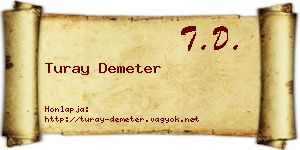 Turay Demeter névjegykártya